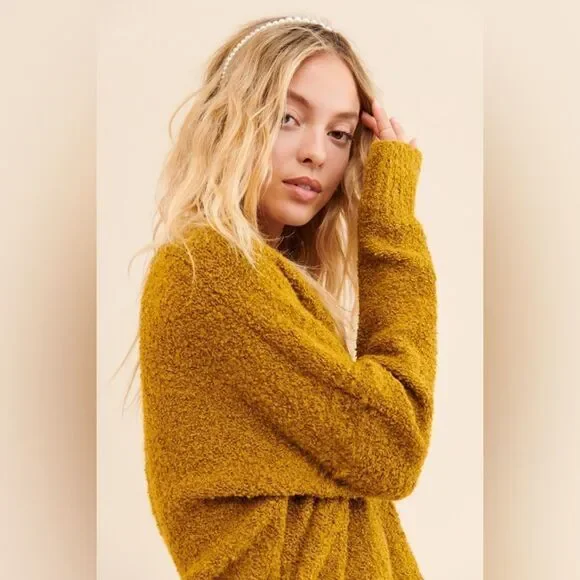 Free People Finders Keepers Oversized Pullover Sweater MOSS NEW